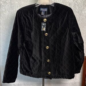 Herman Geist Quilted black velvet jacket Size M